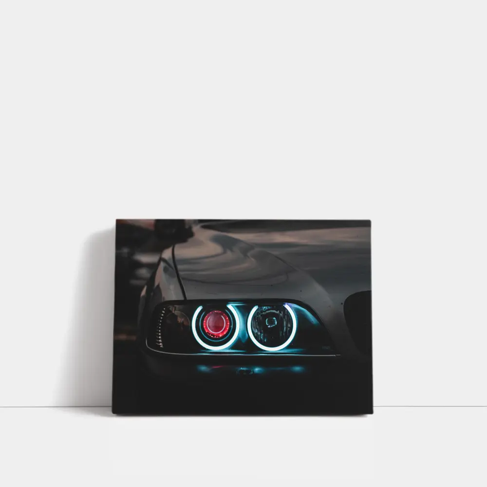 BMW E46 Angel Eyes Headlight Dark Night – Wall Art