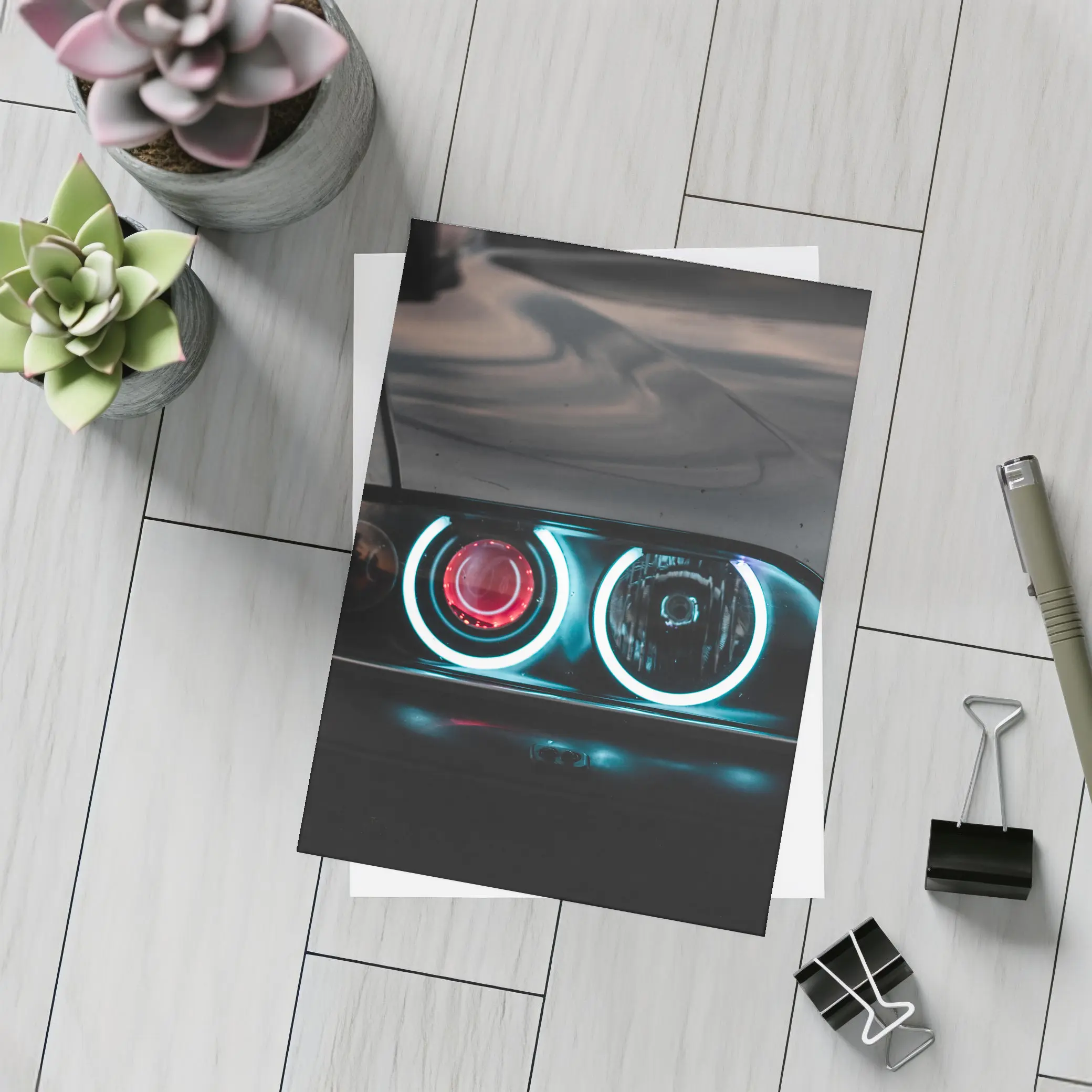 BMW E46 Angel Eyes Headlight Dark Night – Postcards