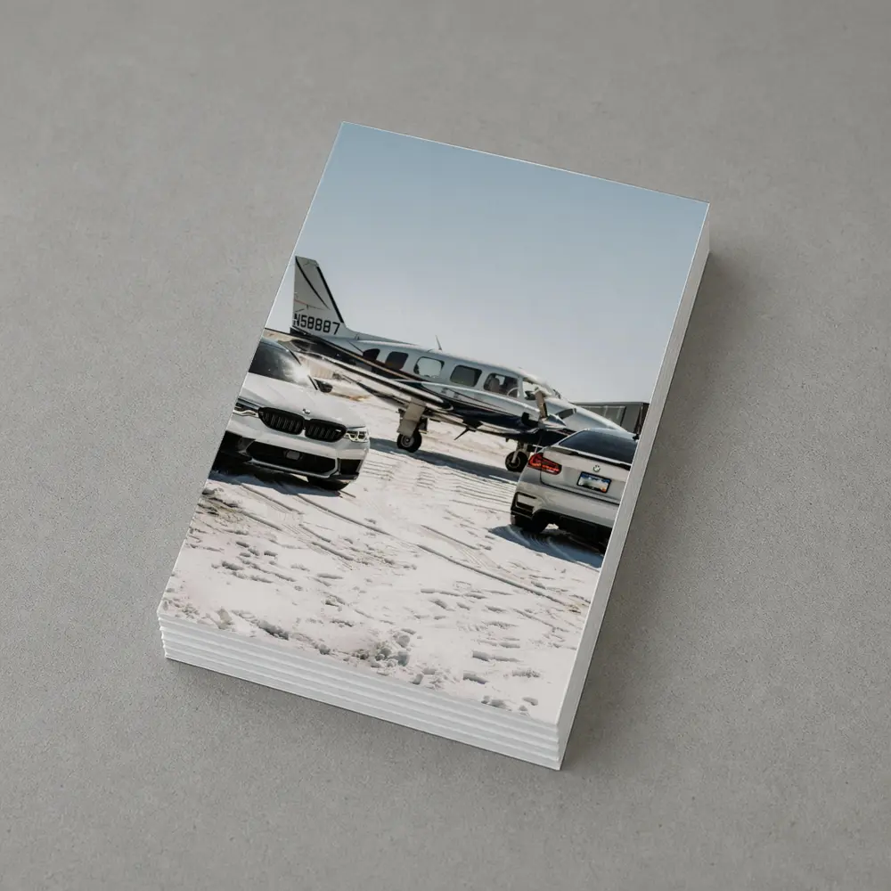 BMW M5 M3 Parked Near Private Airplane – Postcards