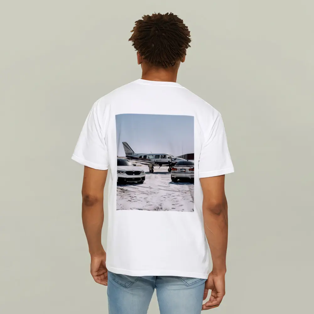 BMW M5 M3 Parked Near Private Airplane – T-Shirts