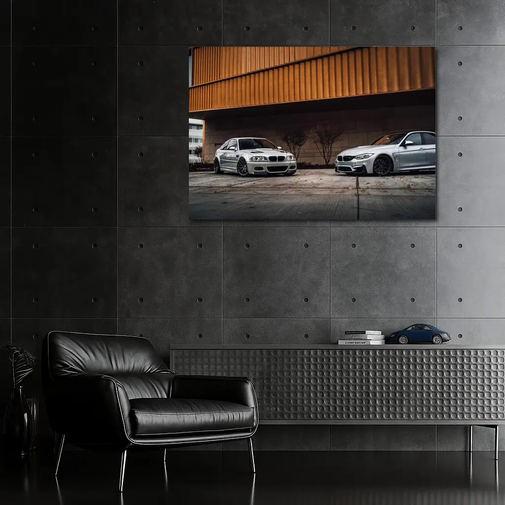 BMW M3 E46 F80 Silver Urban Duo – Wall Art