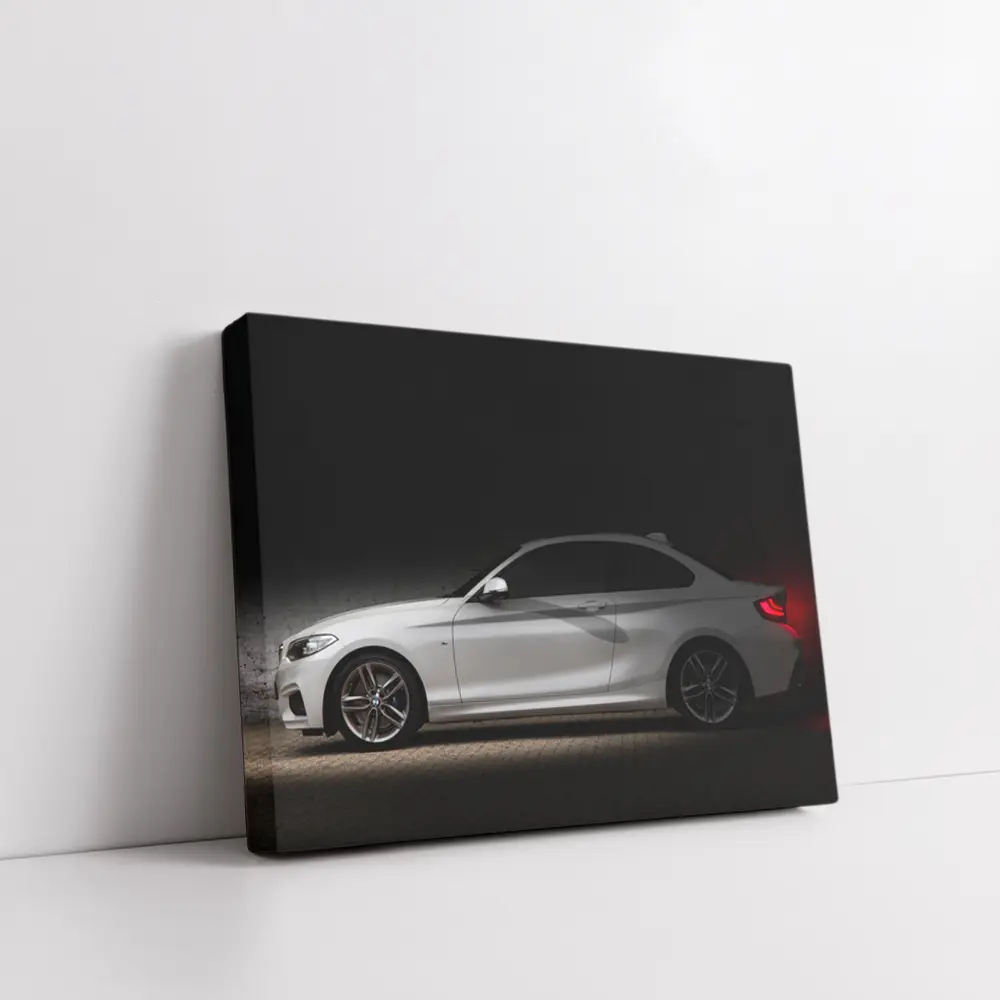BMW 2 Series White Coupe Dark Studio – Wall Art