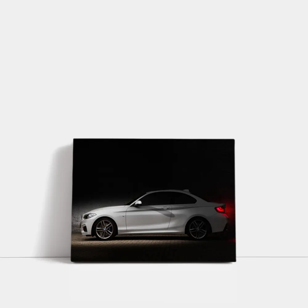 BMW 2 Series White Coupe Dark Studio – Wall Art