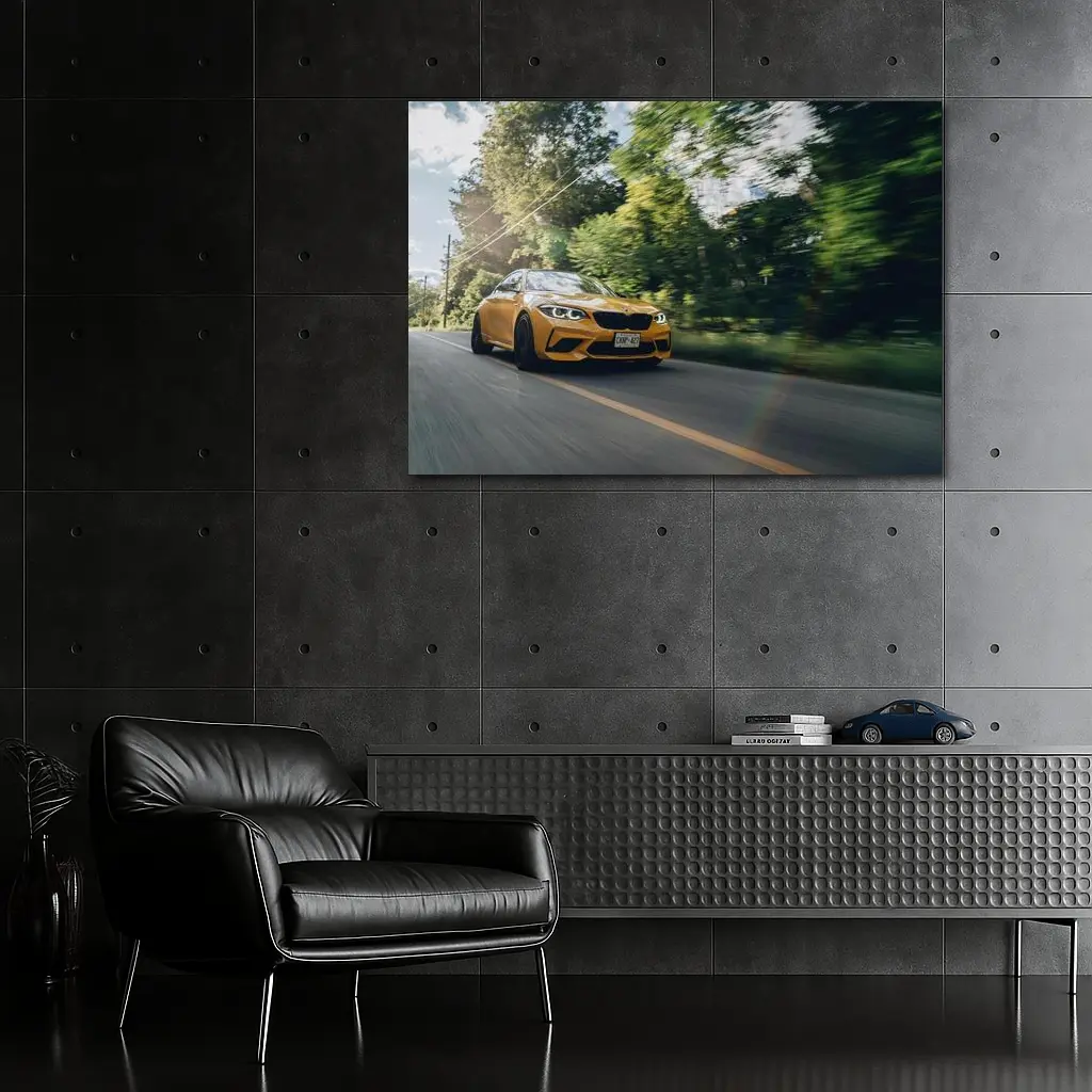 BMW M2 Yellow Speed Road Trees – Wall Art