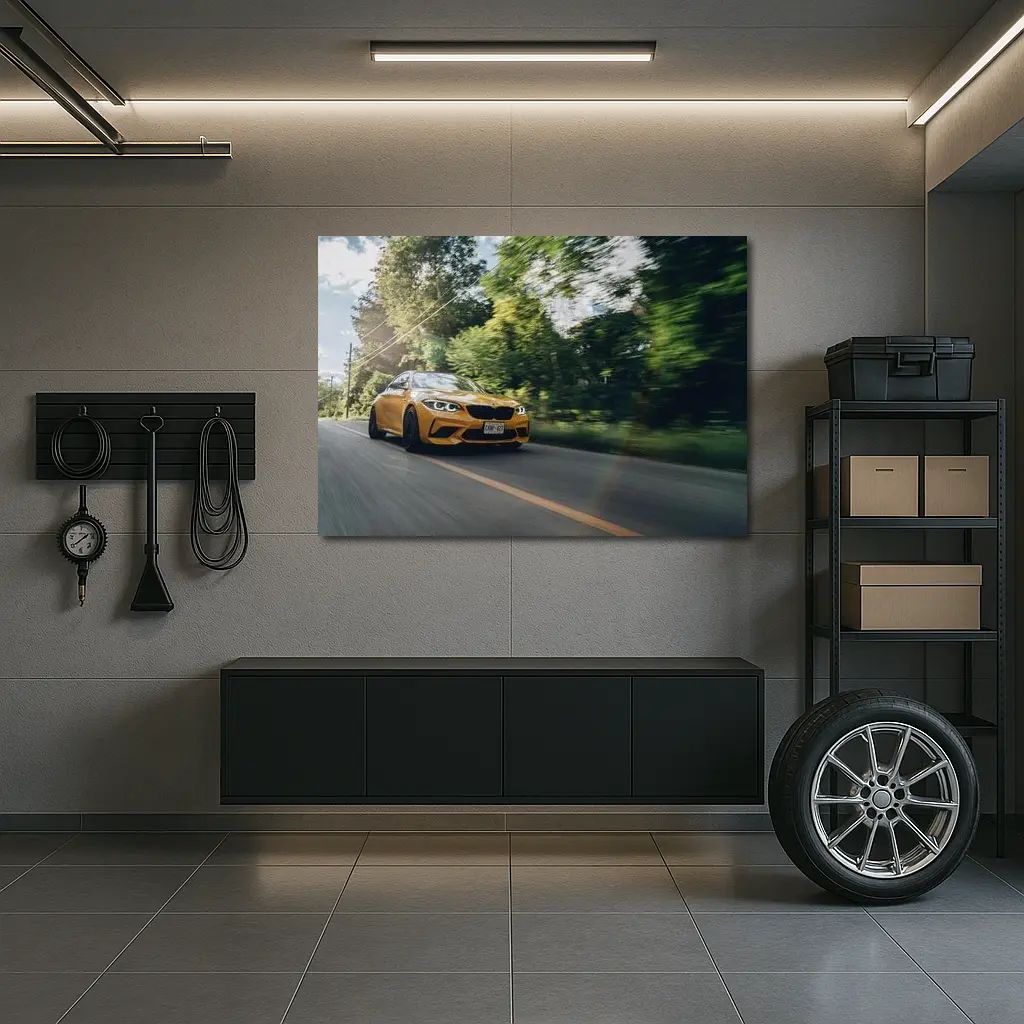 BMW M2 Yellow Speed Road Trees – Wall Art