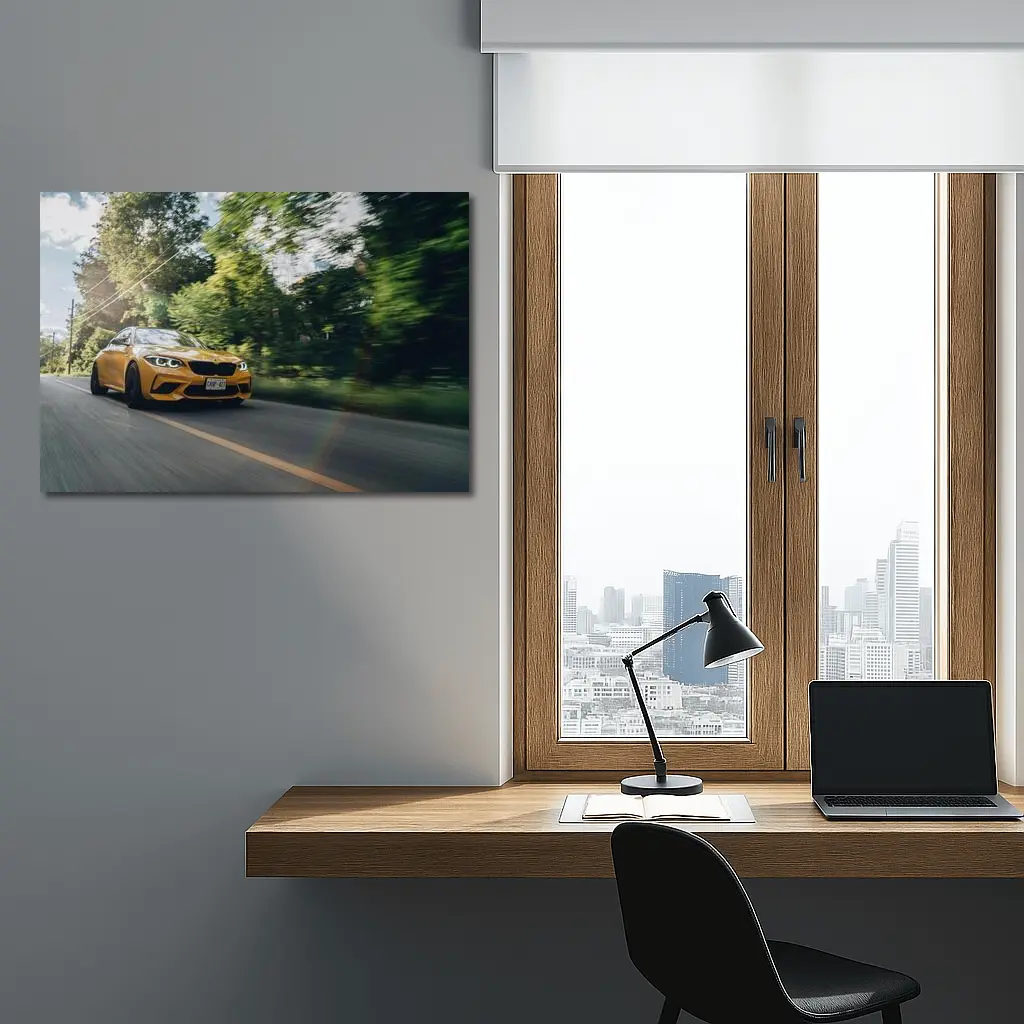 BMW M2 Yellow Speed Road Trees – Wall Art