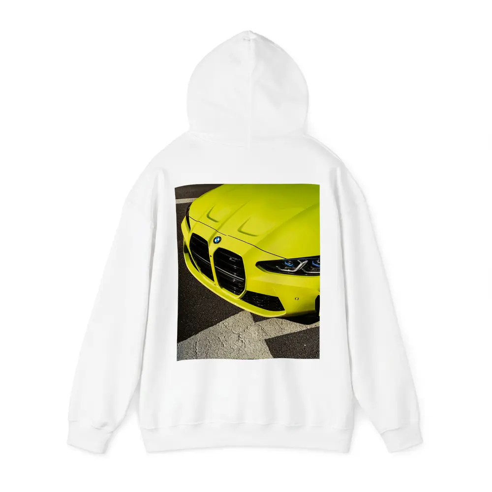 BMW M4 Sao Paulo Yellow Front Close Up – Hoodies