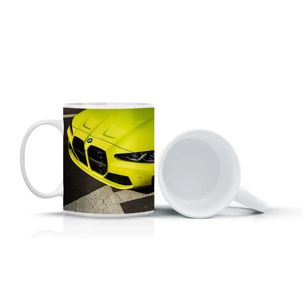 BMW M4 Sao Paulo Yellow Front Close Up – Mugs