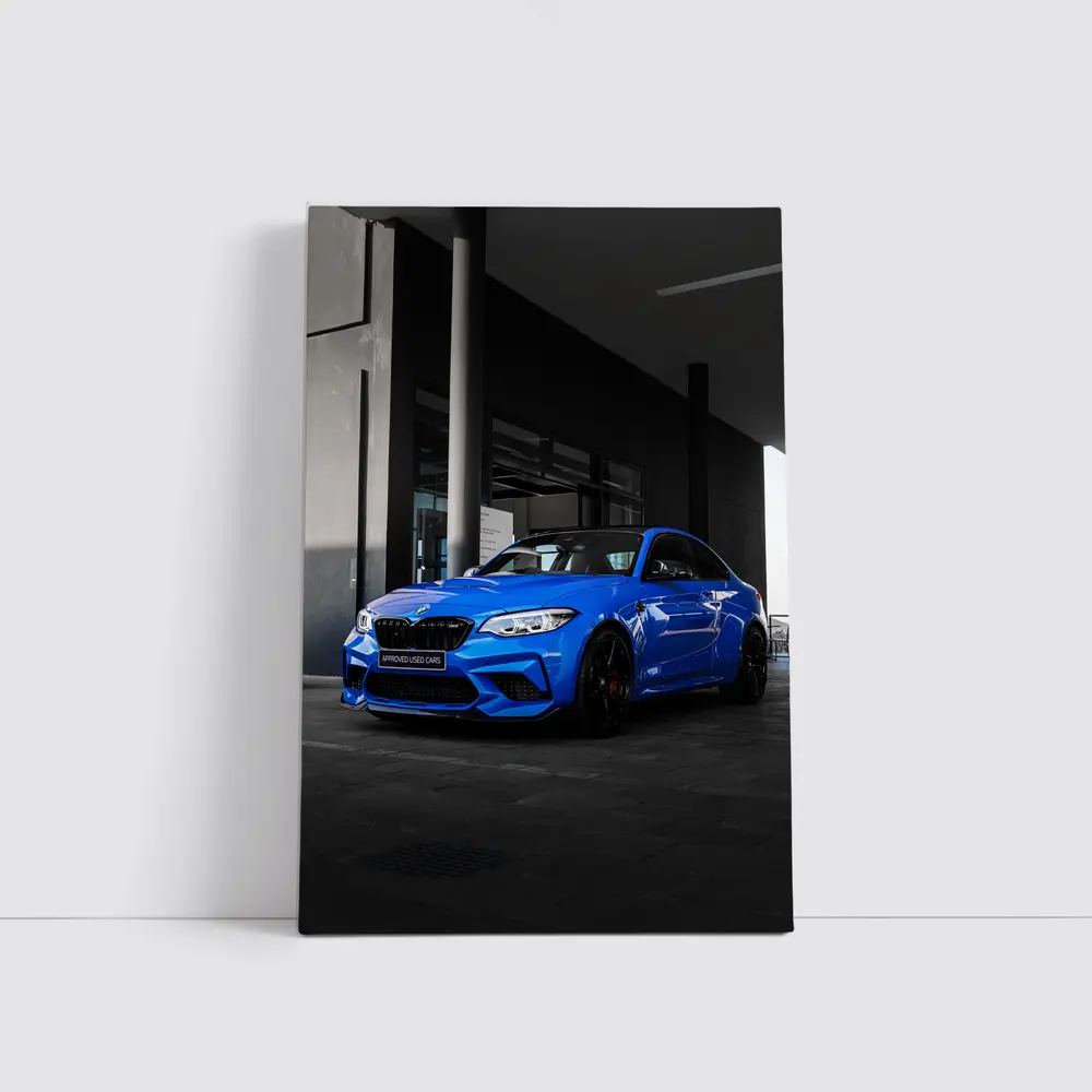 BMW M2 Blue Coupe Urban Parking Shot – Wall Art