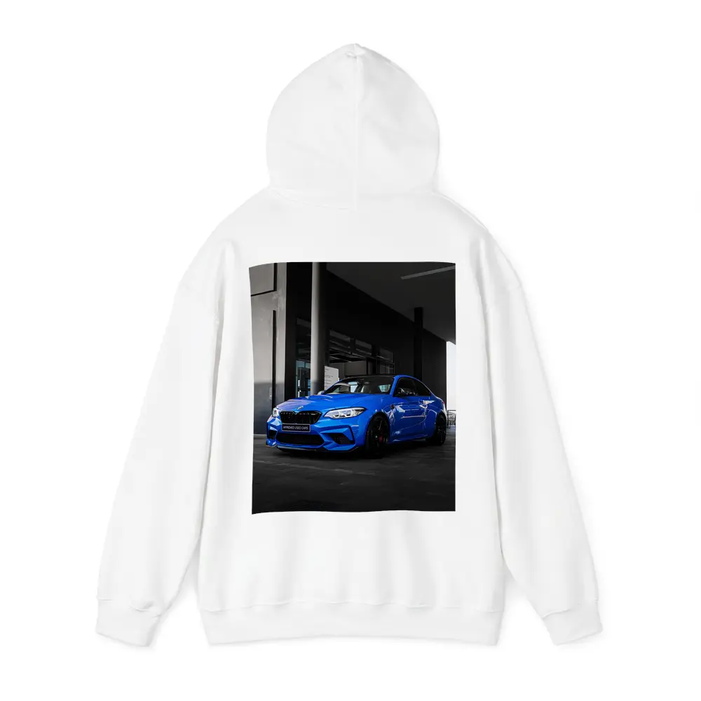 BMW M2 Blue Coupe Urban Parking Shot – Hoodies