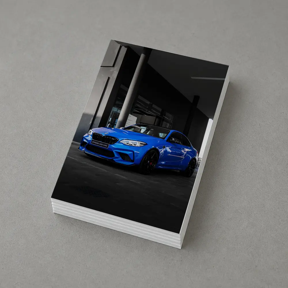 BMW M2 Blue Coupe Urban Parking Shot – Postcards