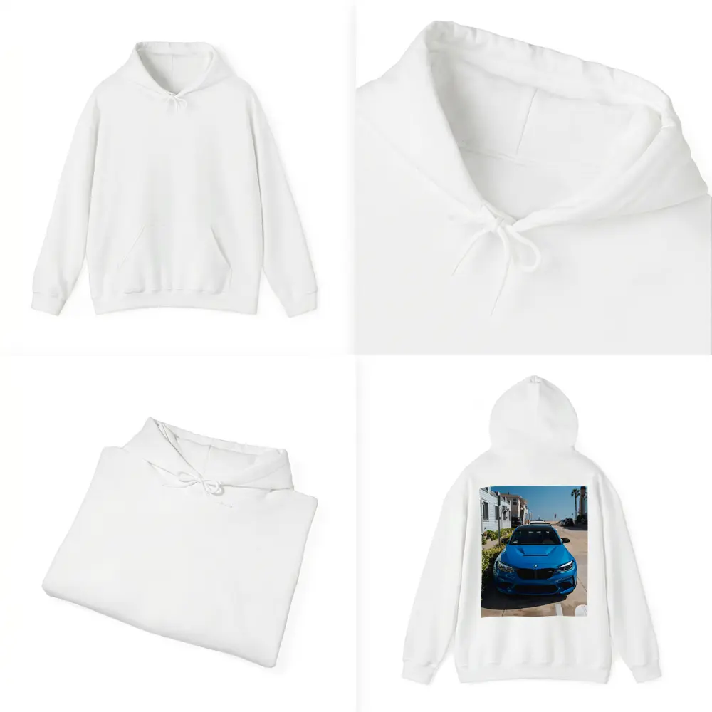 BMW M2 Blue Parked Coastal Street – Hoodies