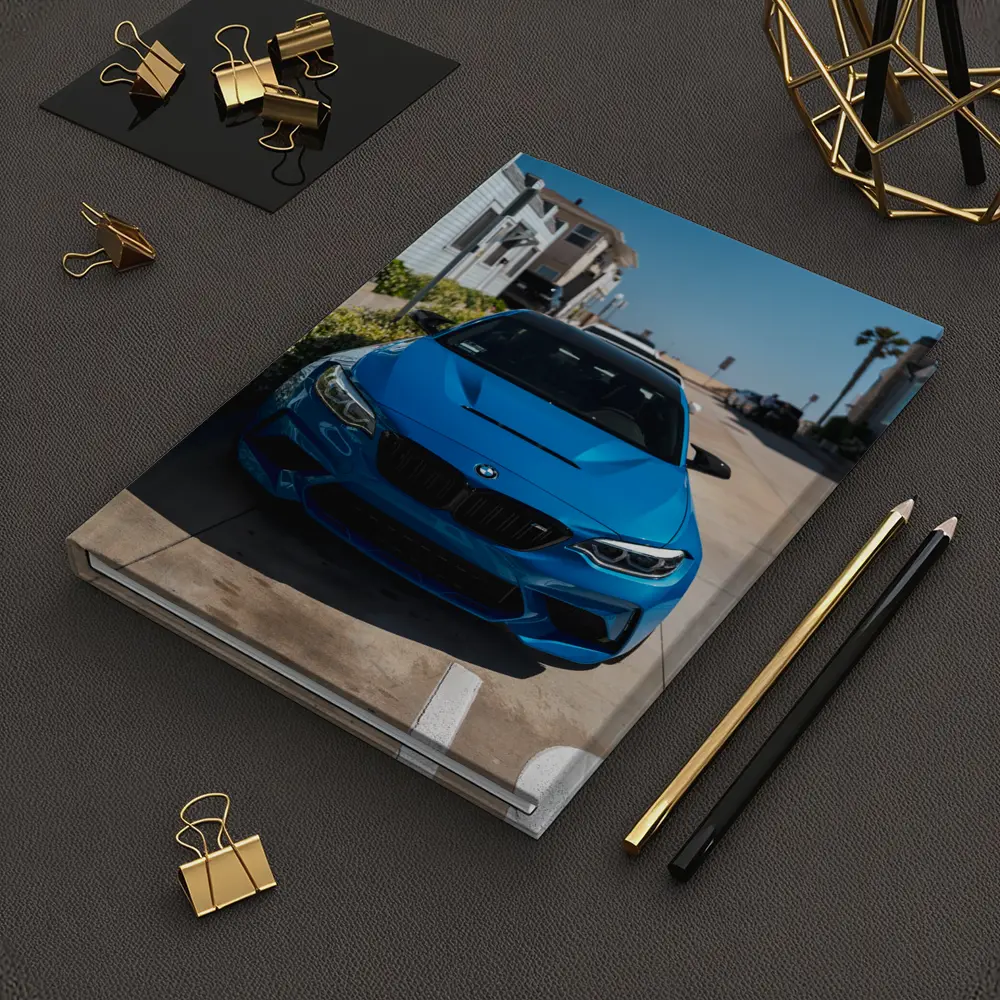 BMW M2 Blue Parked Coastal Street – Notebooks