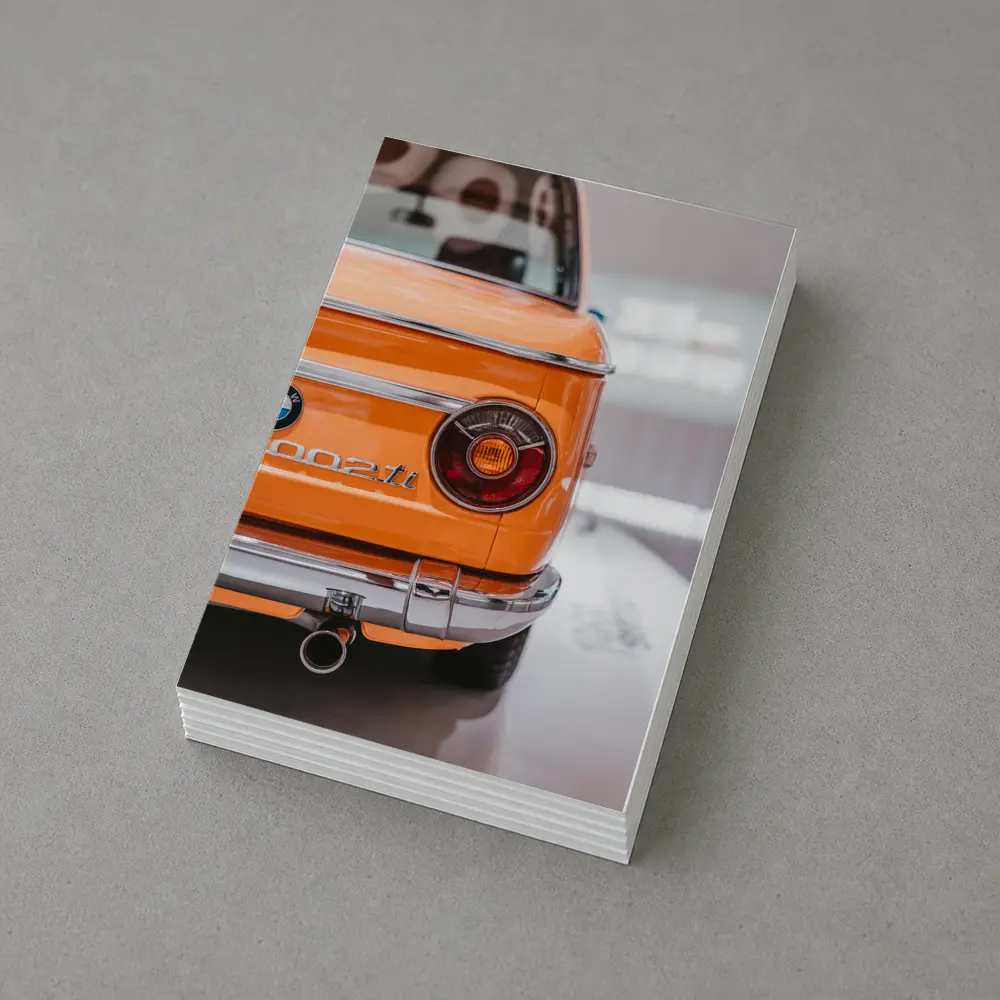 BMW 2002 Ti Orange Classic Rear View – Postcards