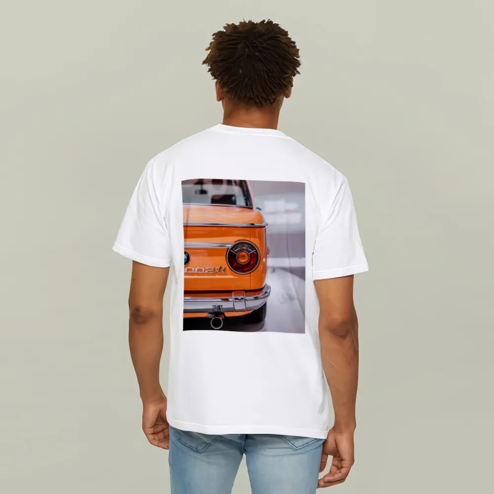 BMW 2002 Ti Orange Classic Rear View – T-Shirts