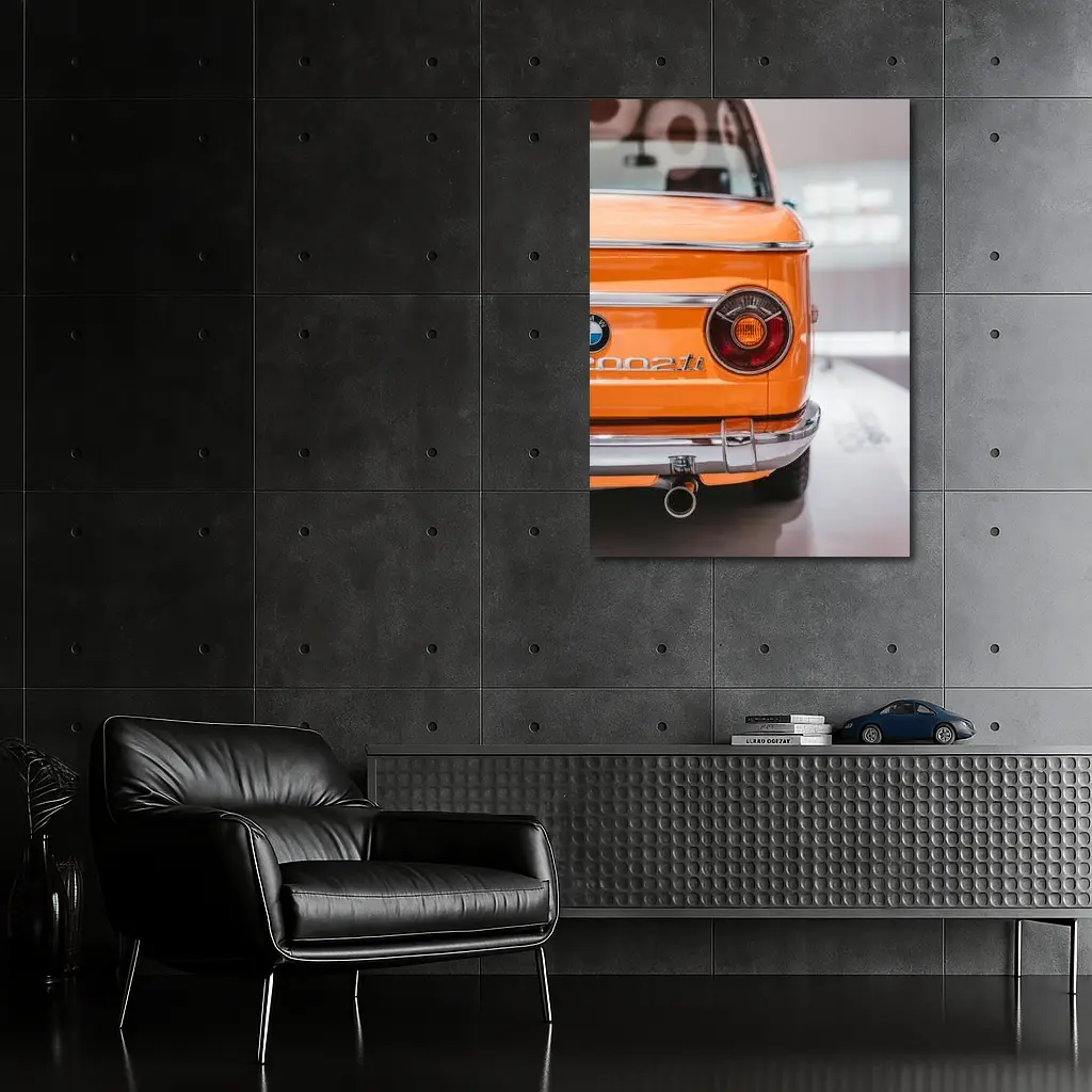 BMW 2002 Ti Orange Classic Rear View – Wall Art