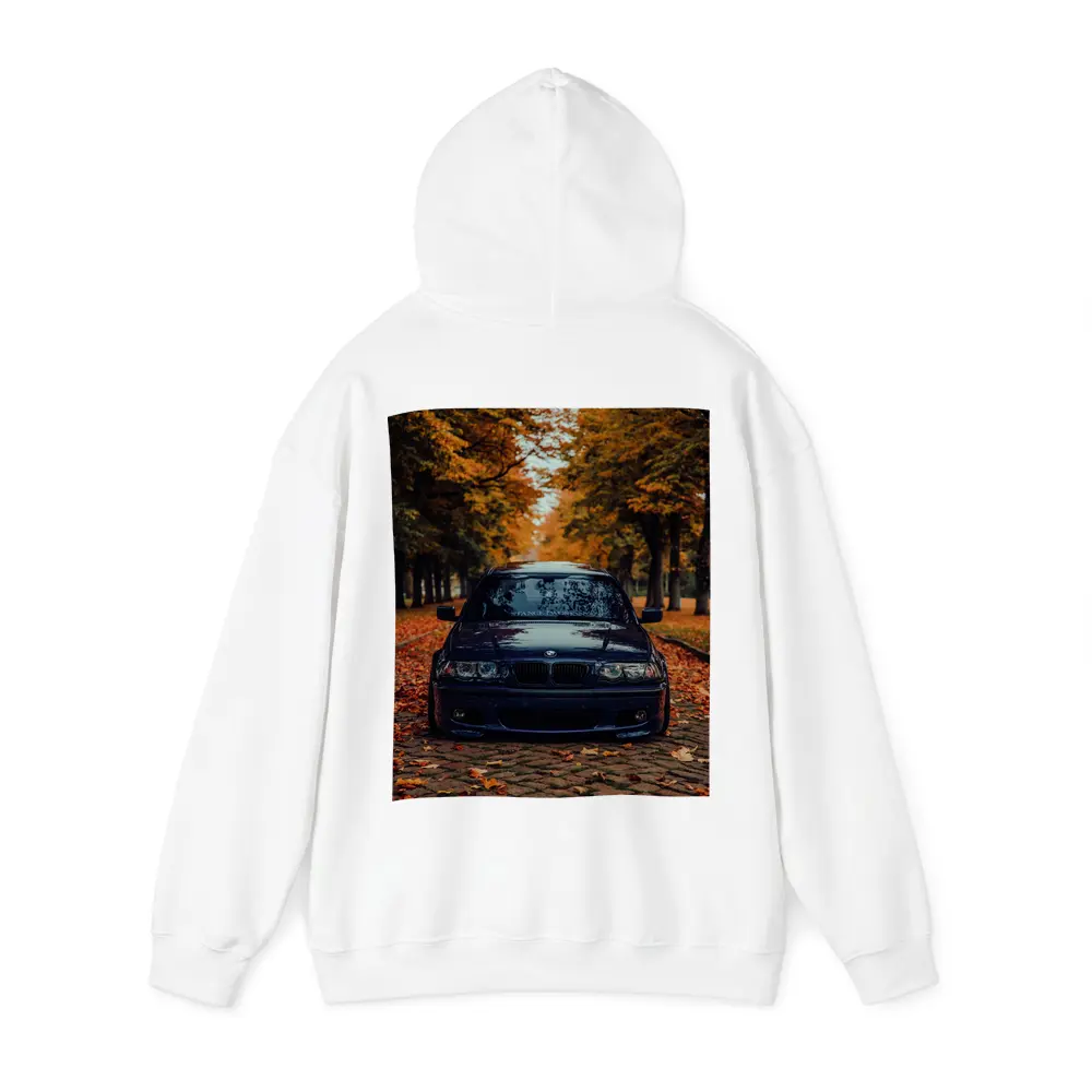 BMW E46 Dark Blue Cobblestone Autumn Avenue – Hoodies