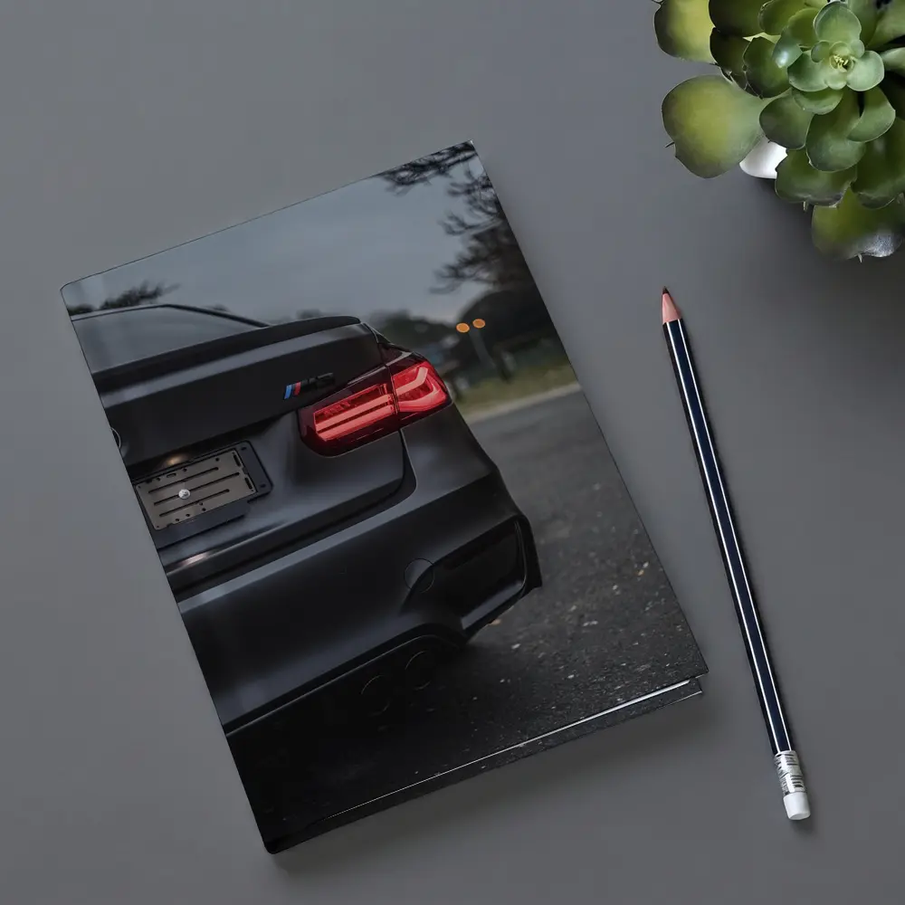 BMW M3 Matte Black Rear View Street – Notebooks