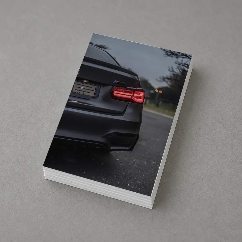 BMW M3 Matte Black Rear View Street – Postcards