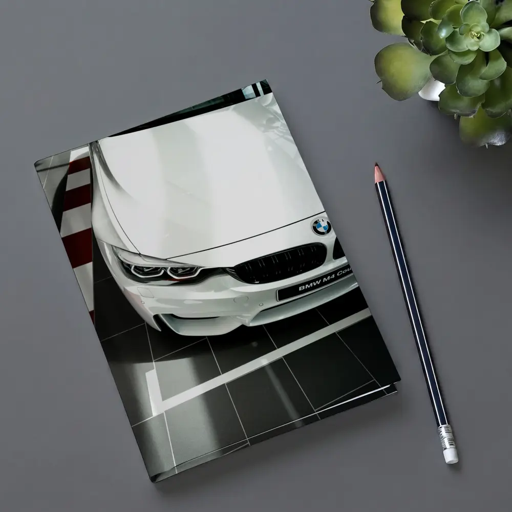 BMW M4 Coupe White Showroom Close Up – Notebooks