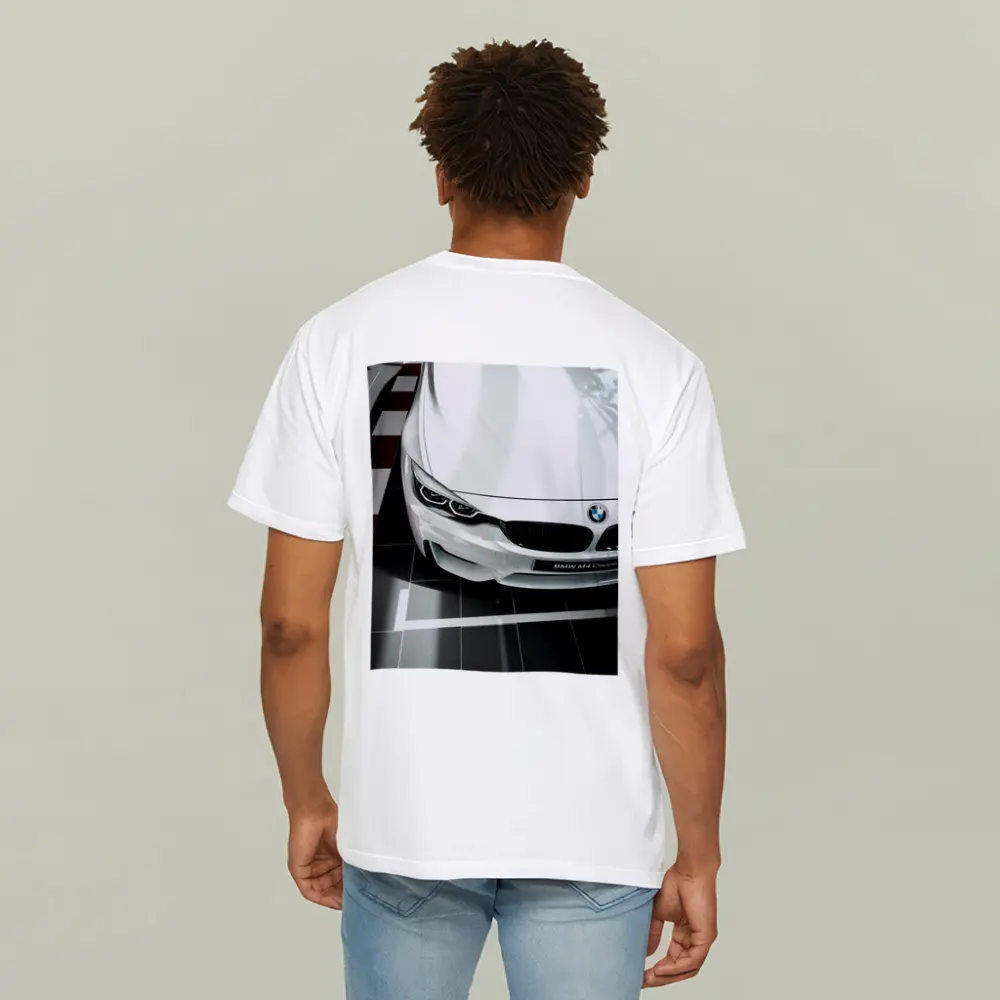 BMW M4 Coupe White Showroom Close Up – T-Shirts