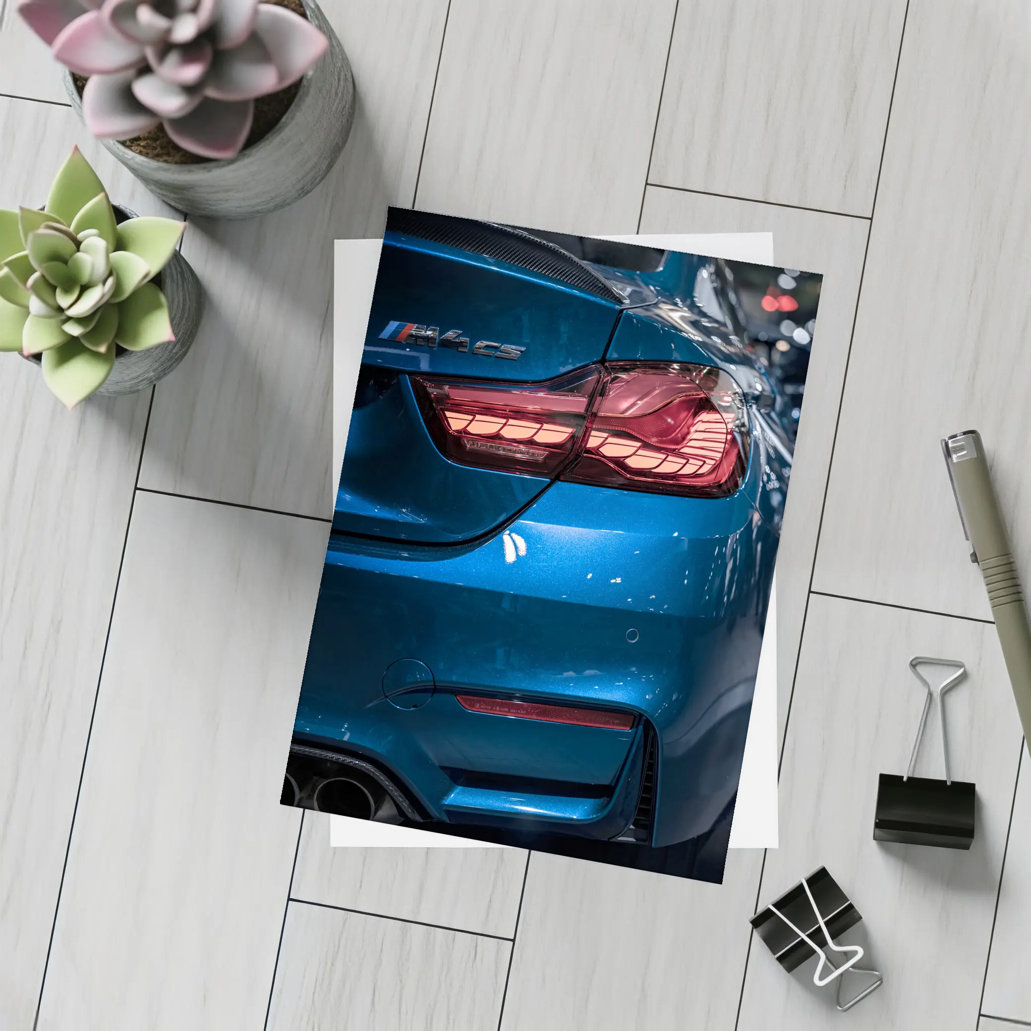 BMW M4 CS Blue Rear Tail Light – Postcards