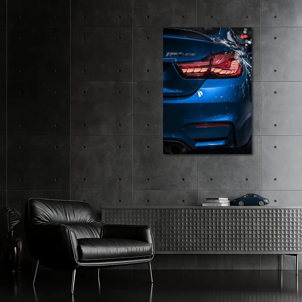 BMW M4 CS Blue Rear Tail Light – Wall Art