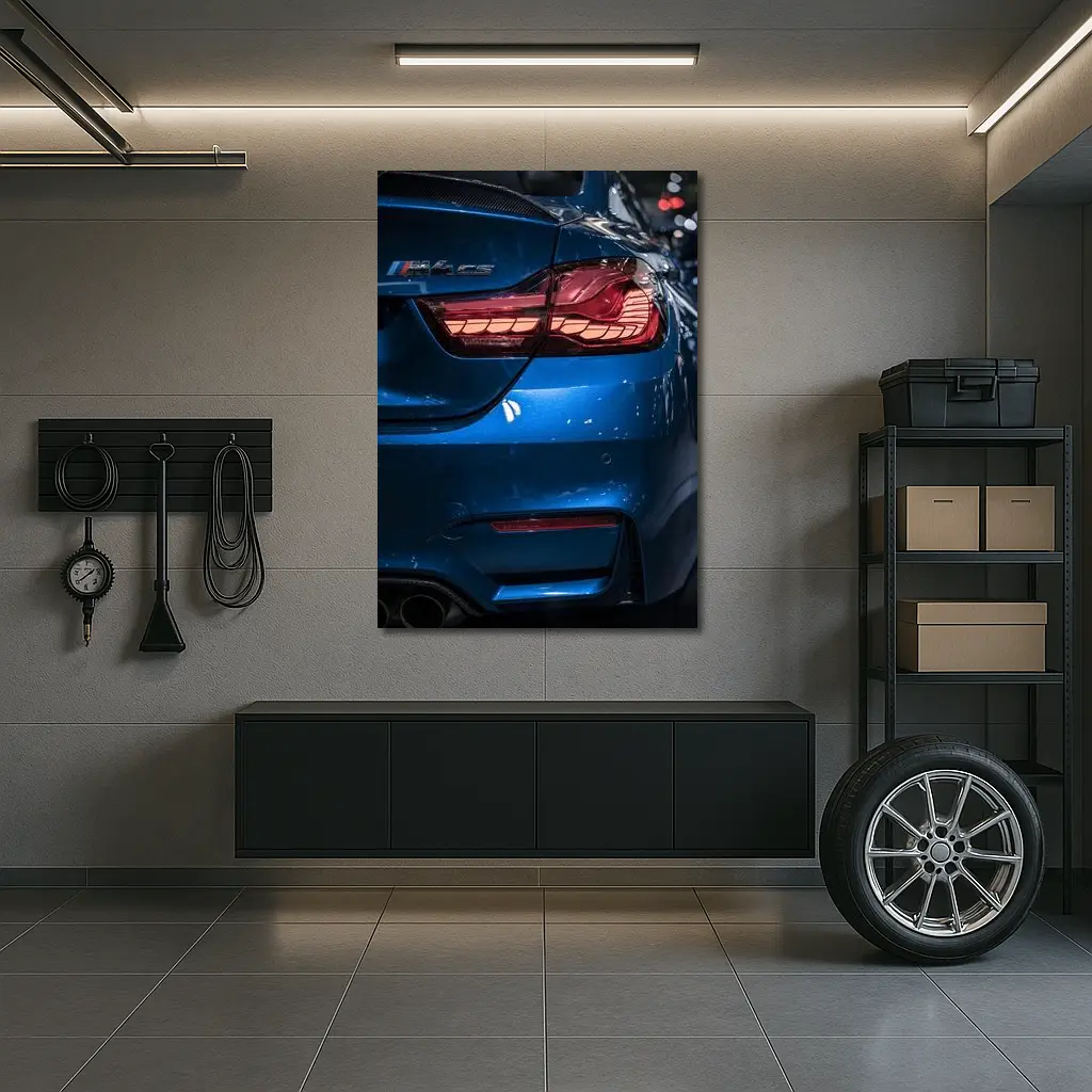 BMW M4 CS Blue Rear Tail Light – Wall Art