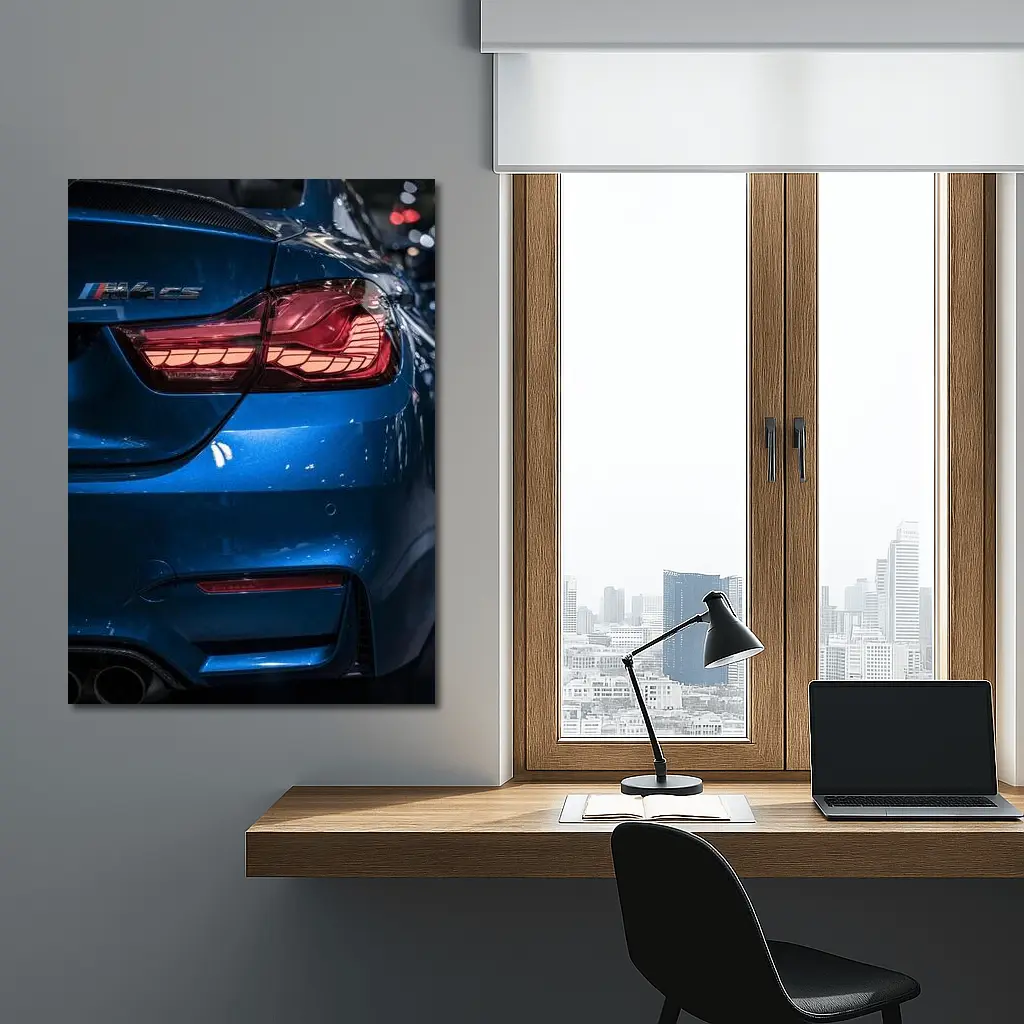 BMW M4 CS Blue Rear Tail Light – Wall Art