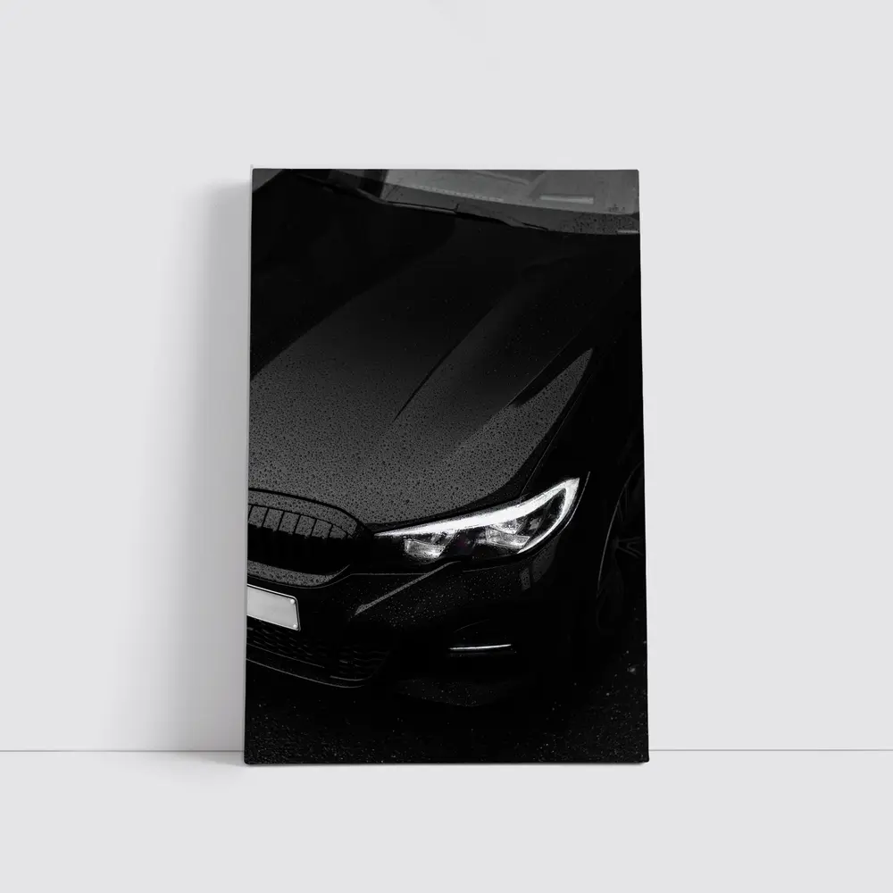 BMW Black Hood Rainy Dark Moody Shot – Wall Art