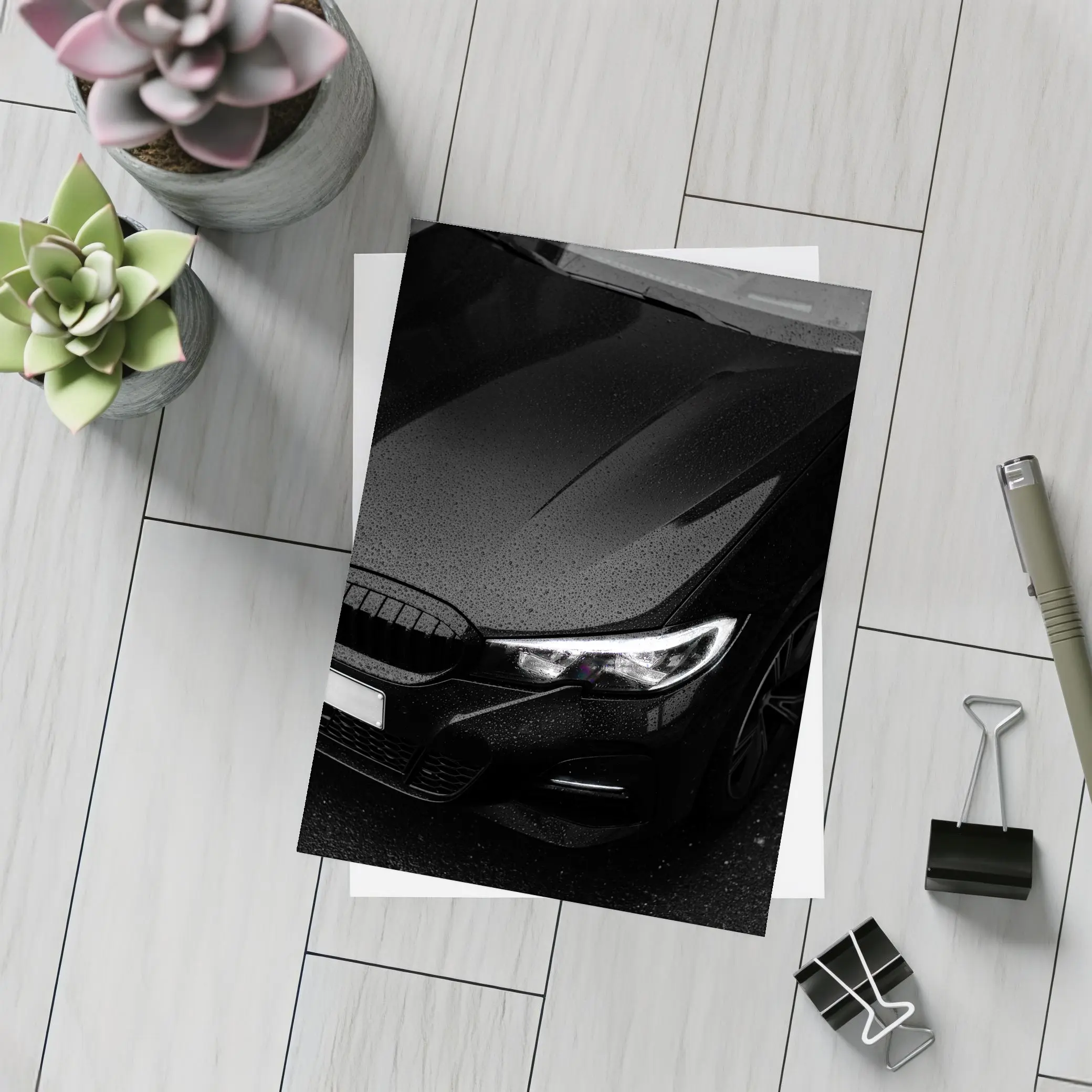 BMW Black Hood Rainy Dark Moody Shot – Postcards