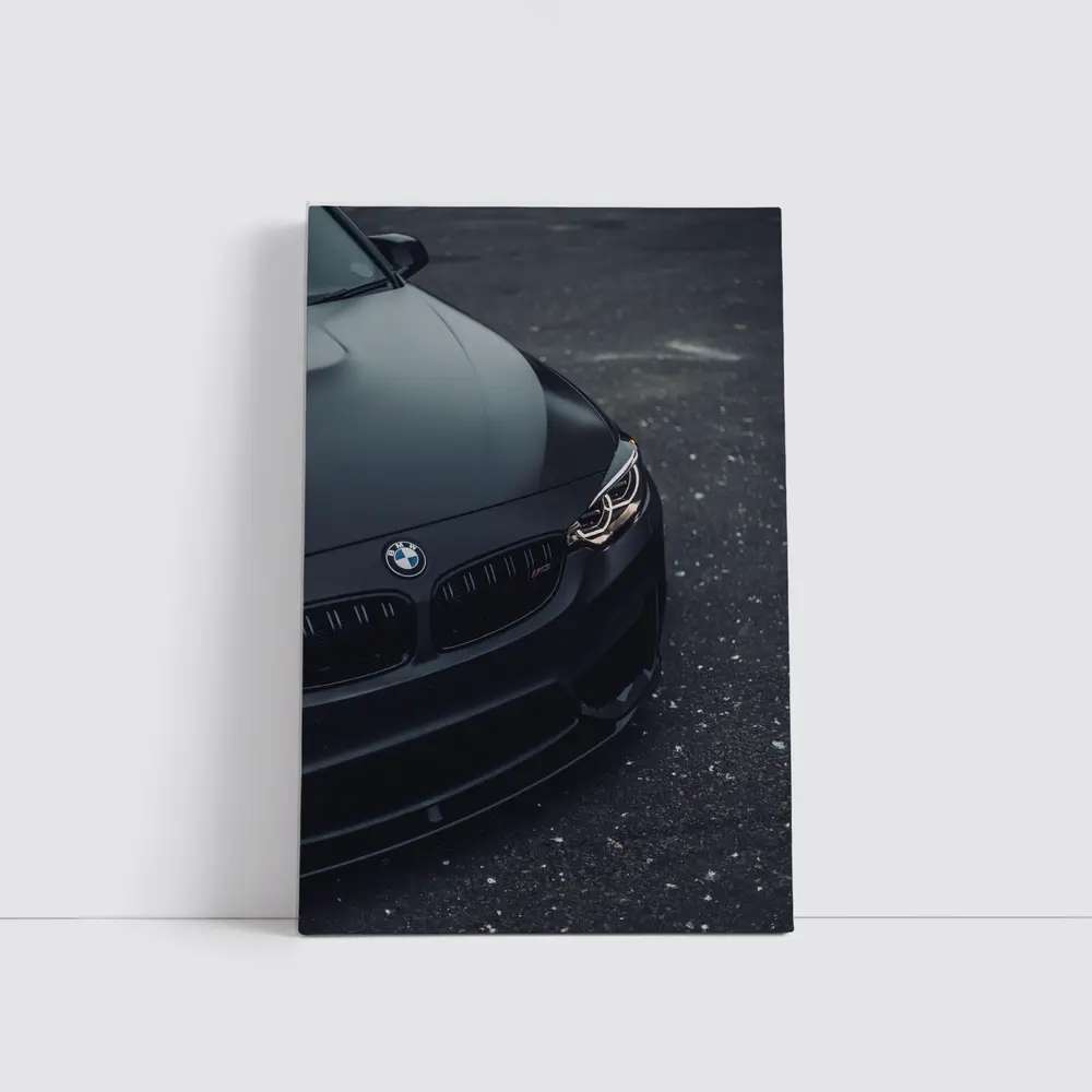 BMW M4 Matte Black Front Close Up – Wall Art