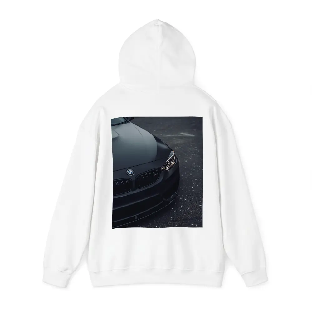 BMW M4 Matte Black Front Close Up – Hoodies