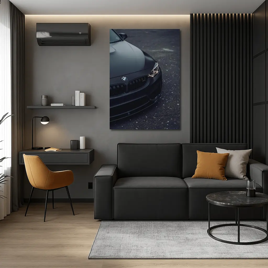 BMW M4 Matte Black Front Close Up – Wall Art