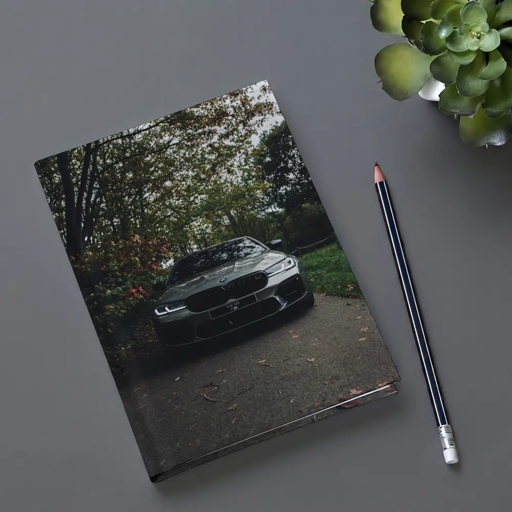 BMW M5 Front View Autumn Forest – Notebooks