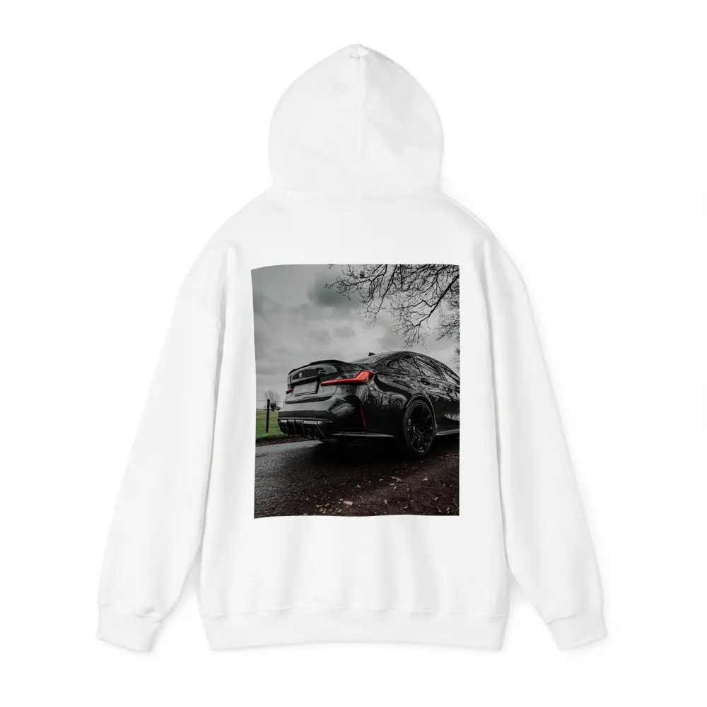 BMW M3 Black Sedan Wet Road Overcast – Hoodies