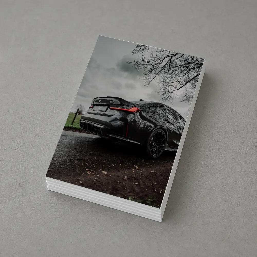BMW M3 Black Sedan Wet Road Overcast – Postcards