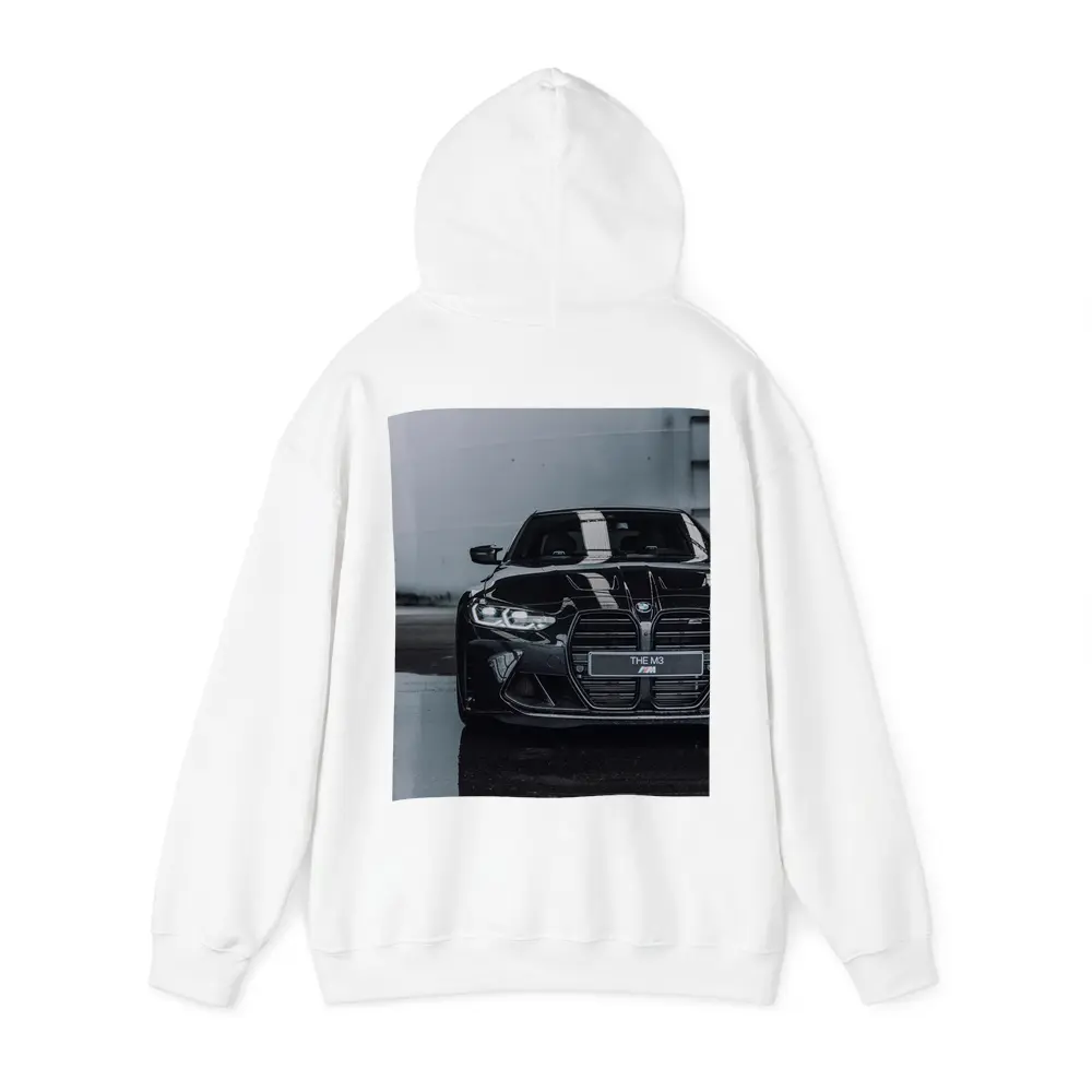 BMW M3 Black Front View Wet Pavement – Hoodies