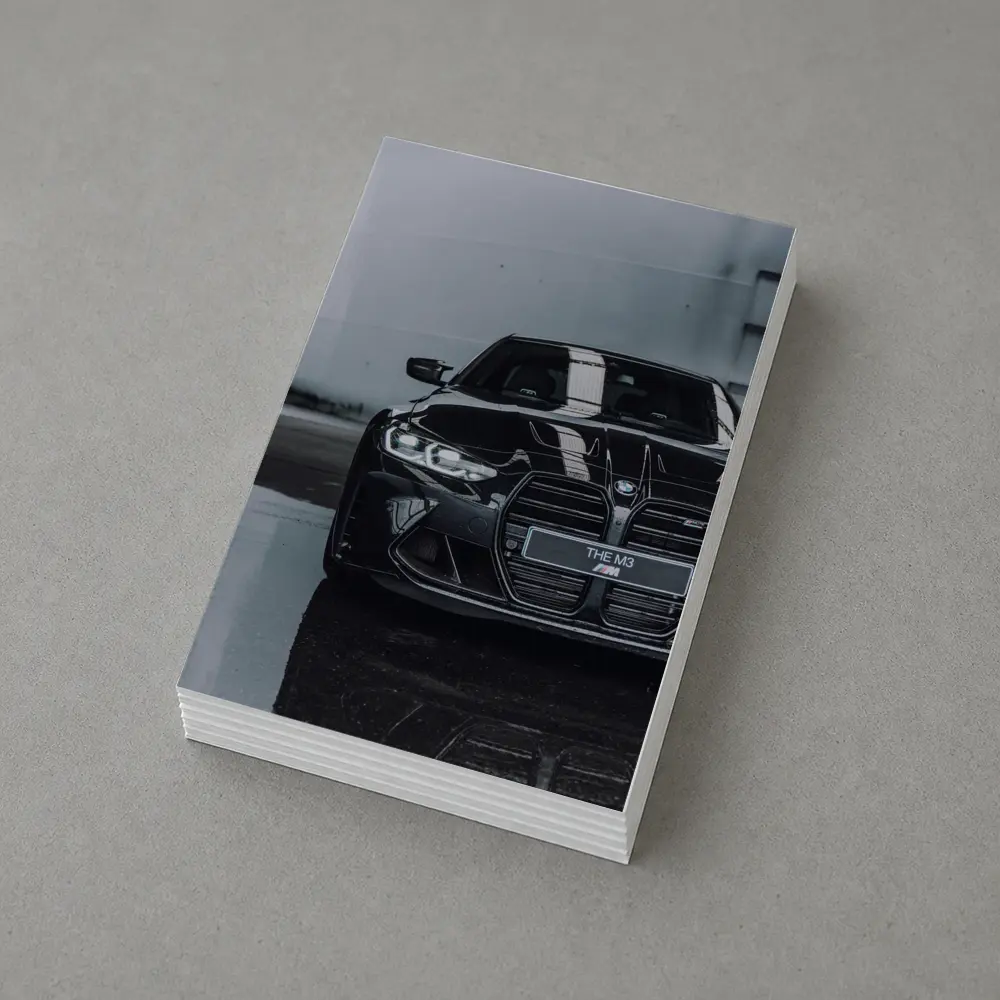 BMW M3 Black Front View Wet Pavement – Postcards