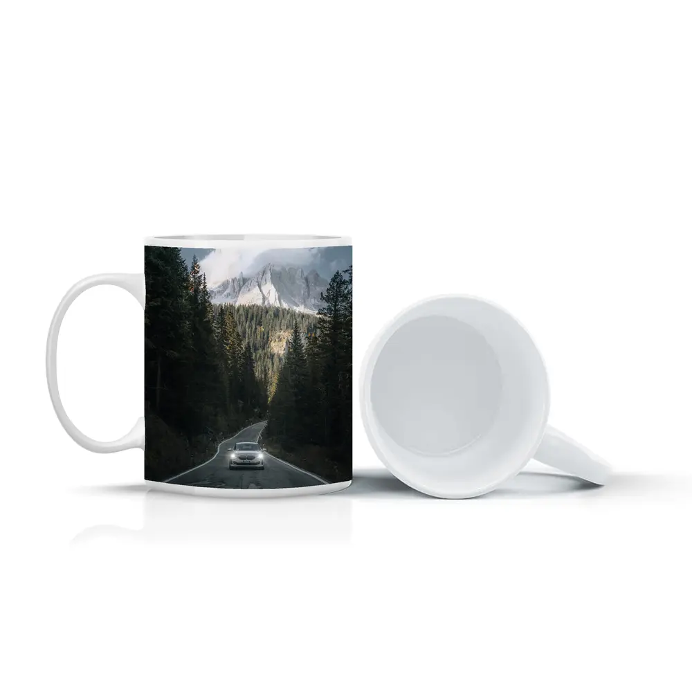 BMW Sedan Mountain Forest Road Drive – Mugs