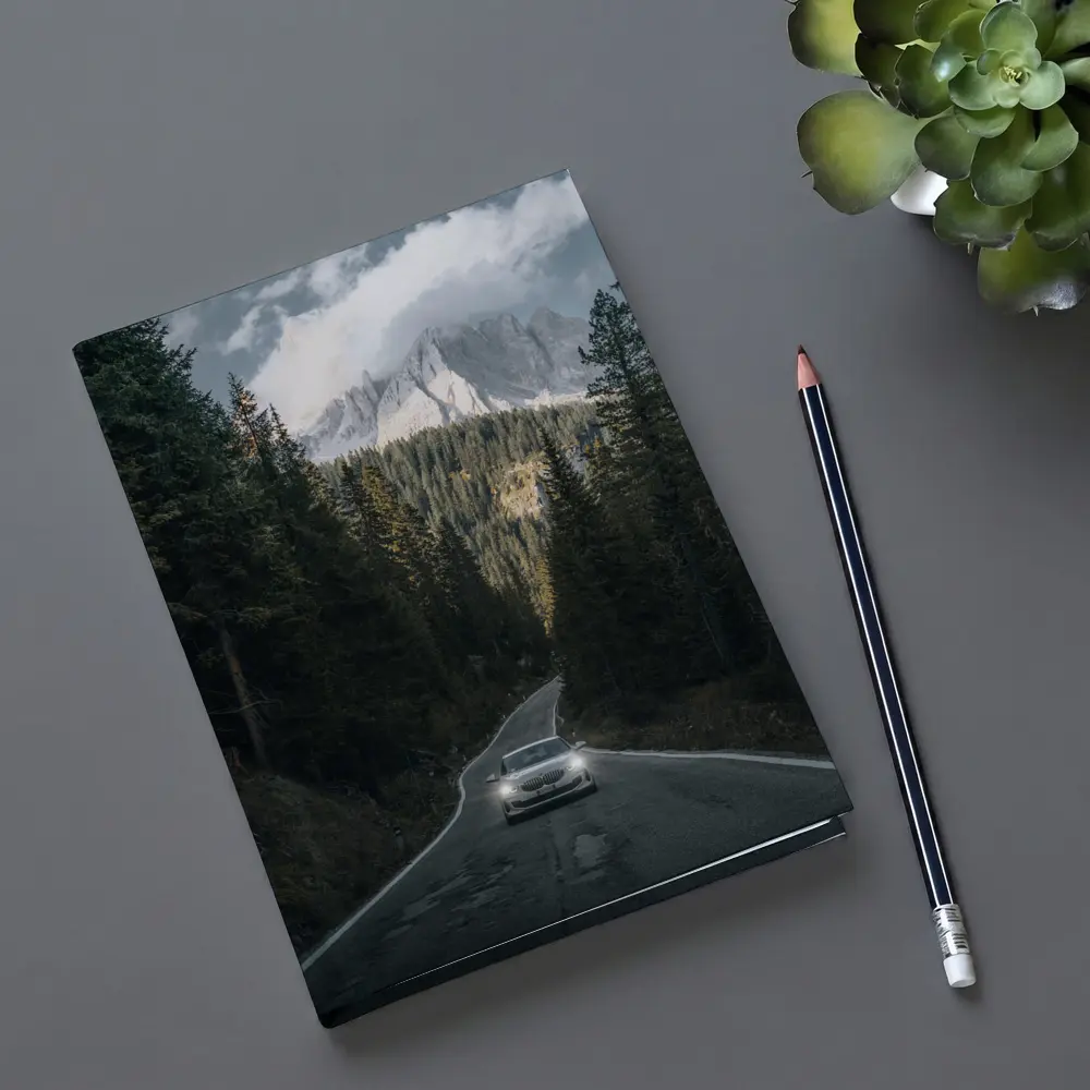 BMW Sedan Mountain Forest Road Drive – Notebooks