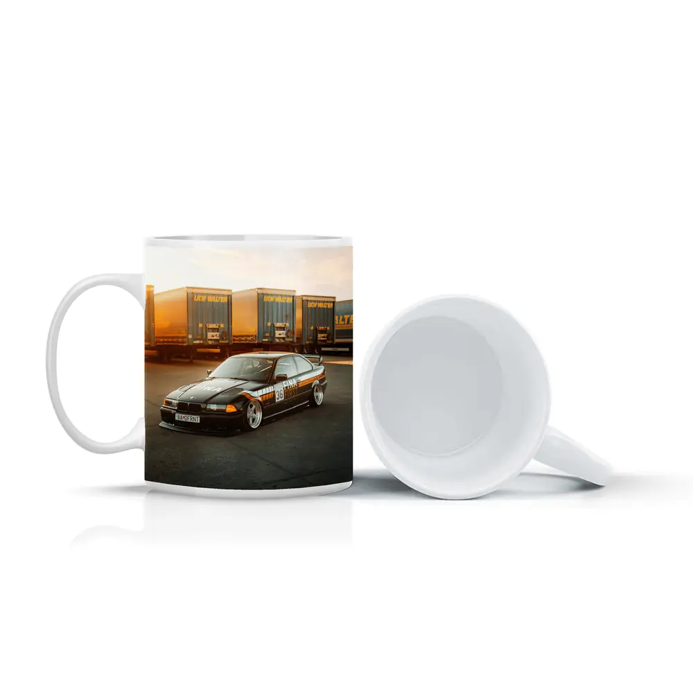 BMW E36 Black Stance Coupe Parking Lot – Mugs