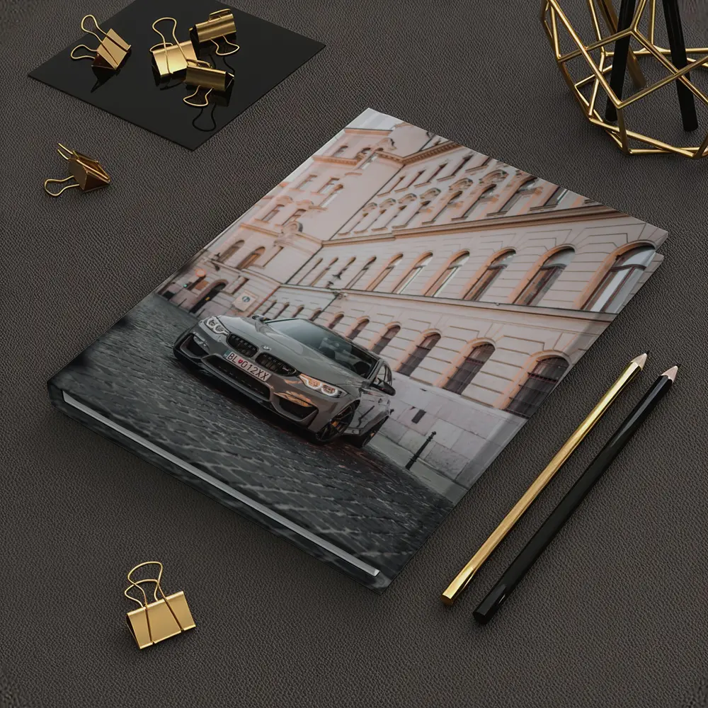 BMW M3 Gray Parked On Cobblestone Street – Notebooks
