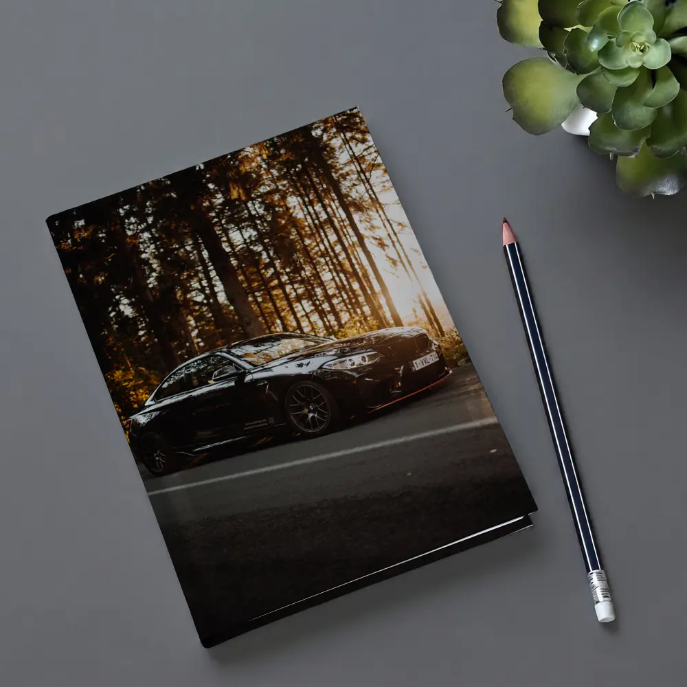 BMW M4 Black Coupe Forest Sunset Road – Notebooks
