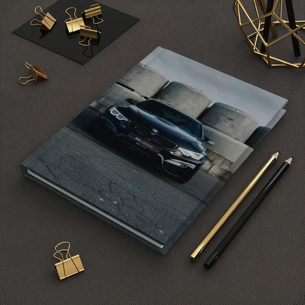 Black BMW M4 Front View Industrial Background – Notebooks