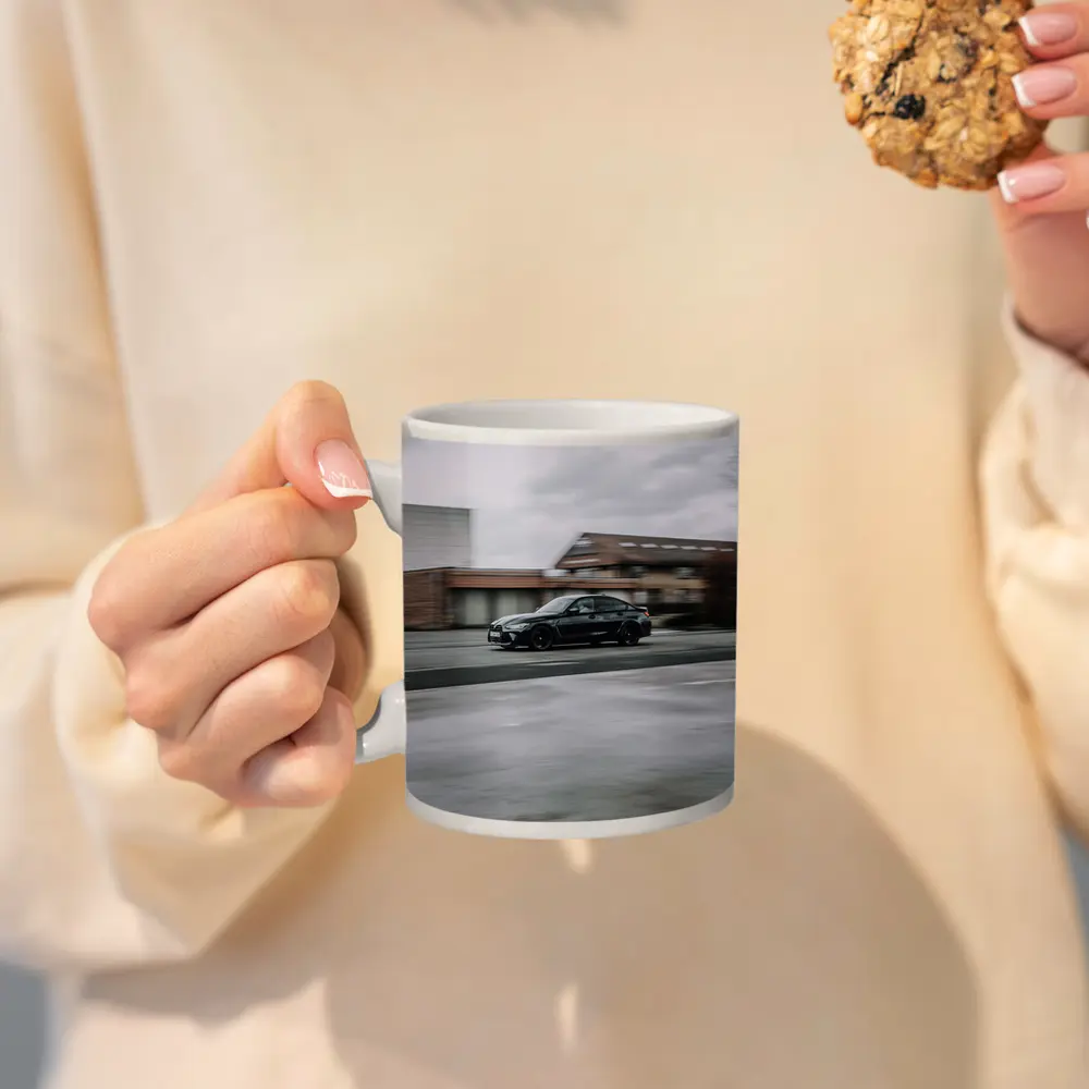 BMW M3 Black Sedan Street Motion Shot – Mugs