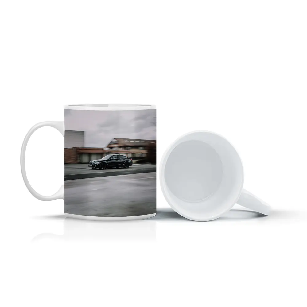 BMW M3 Black Sedan Street Motion Shot – Mugs