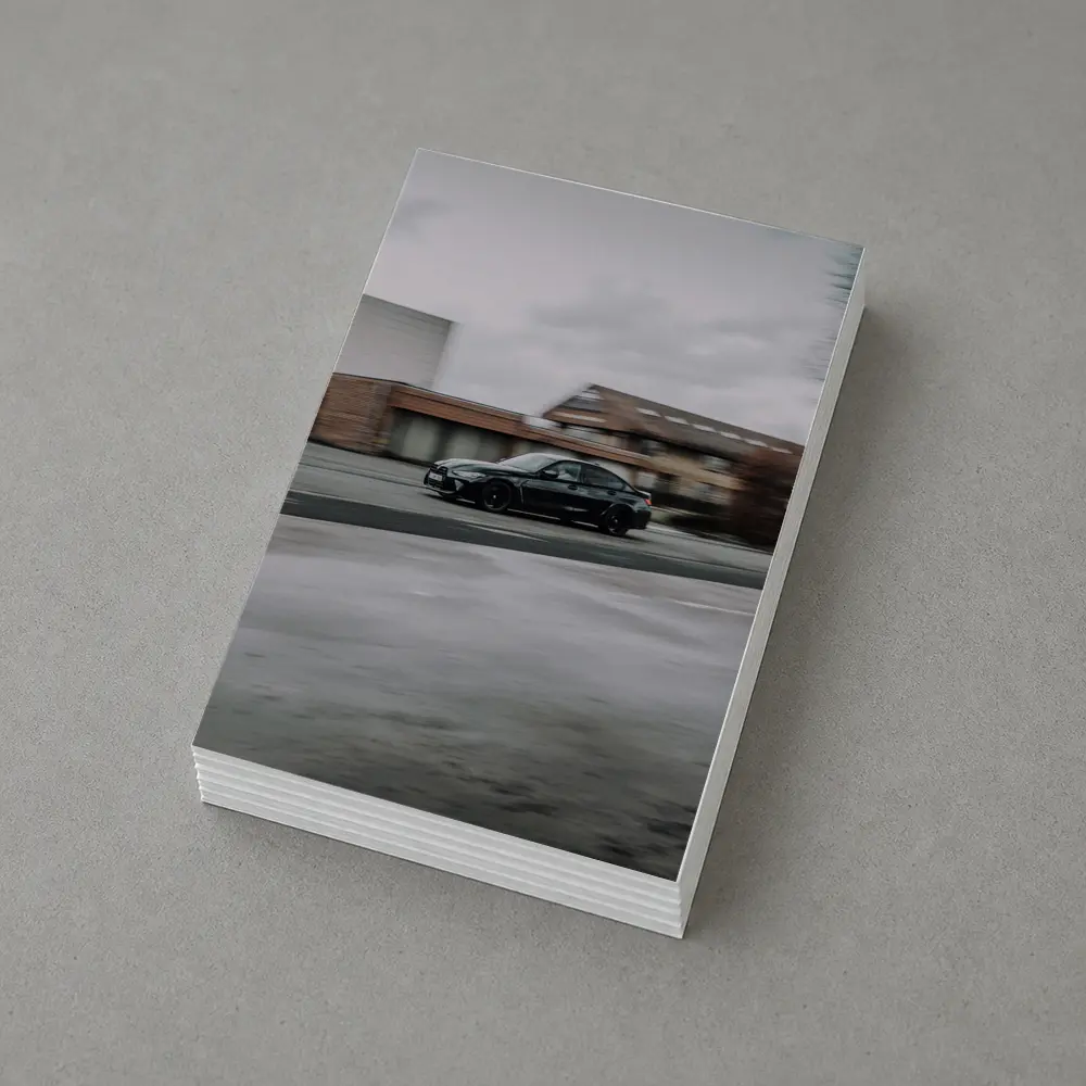 BMW M3 Black Sedan Street Motion Shot – Postcards