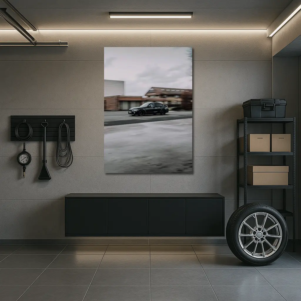 BMW M3 Black Sedan Street Motion Shot – Wall Art