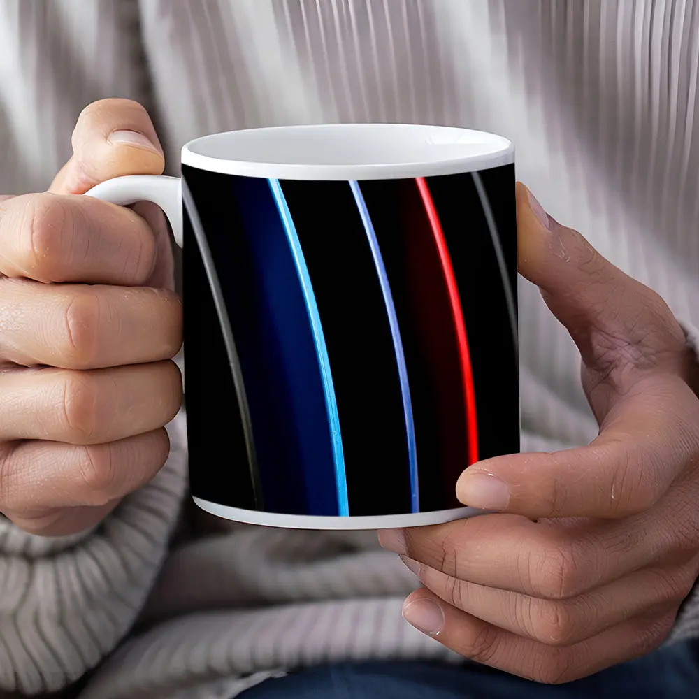 BMW M Tri Color Stripes Dark Background – Mugs